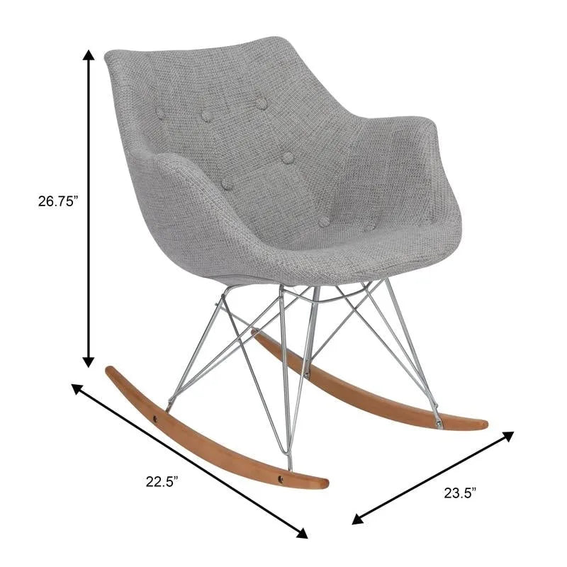 Fauteuil à bascule d'allaitement rembourré en polyester - Fauteuil d'appoint moderne pour salon ou chambre à coucher