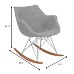 Fauteuil à bascule d'allaitement rembourré en polyester - Fauteuil d'appoint moderne pour salon ou chambre à coucher
