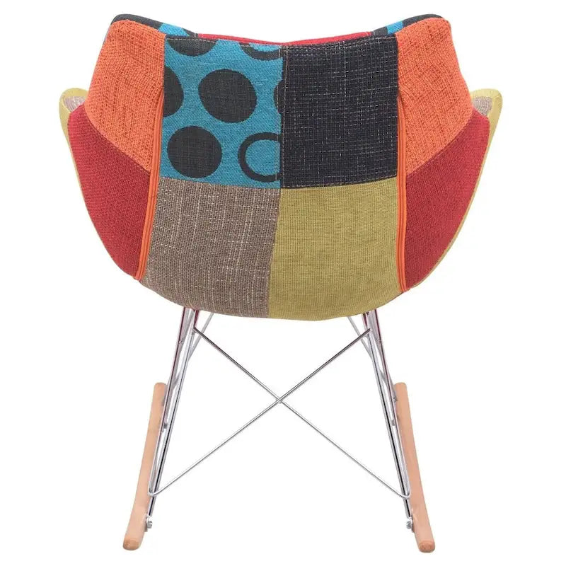 Fauteuil à bascule d'allaitement rembourré en polyester - Fauteuil d'appoint moderne pour salon ou chambre à coucher