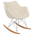 Fauteuil à bascule d'allaitement rembourré en polyester - Fauteuil d'appoint moderne pour salon ou chambre à coucher