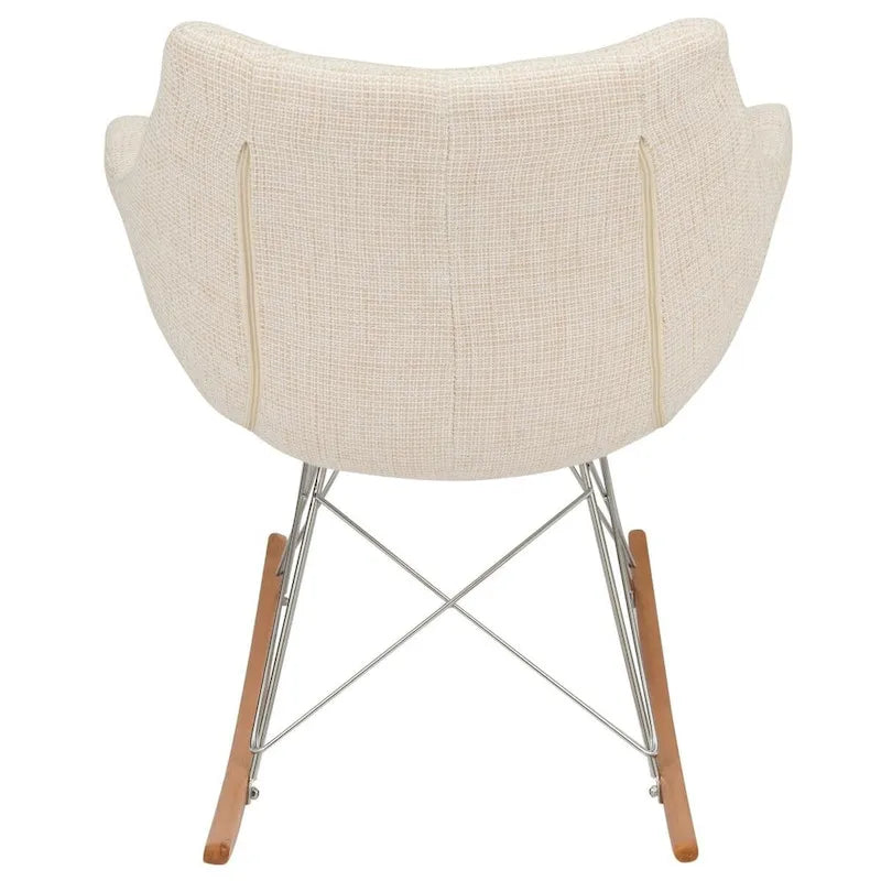 Fauteuil à bascule d'allaitement rembourré en polyester - Fauteuil d'appoint moderne pour salon ou chambre à coucher