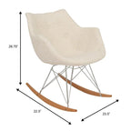 Fauteuil à bascule d'allaitement rembourré en polyester - Fauteuil d'appoint moderne pour salon ou chambre à coucher