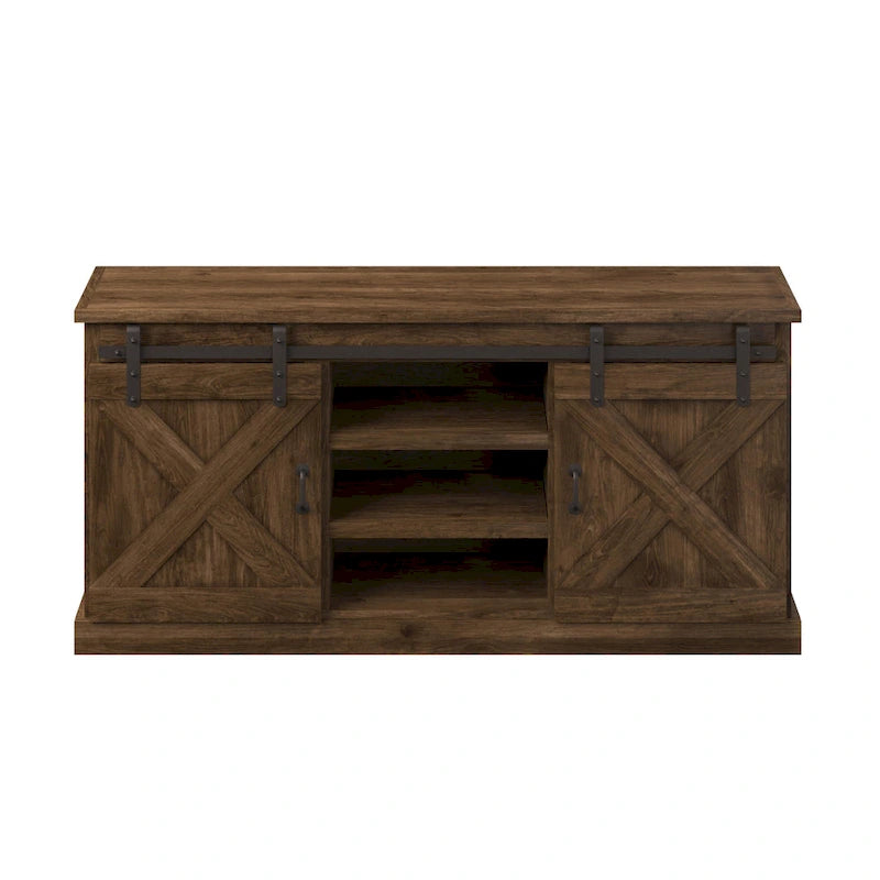 Meuble TV en bois de style rustique de 66 pouces