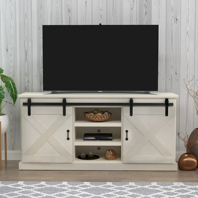 Meuble TV en bois de style rustique de 66 pouces