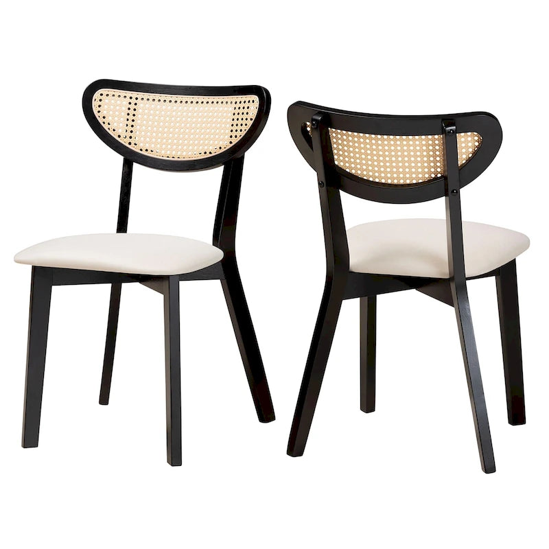 Chaise de salle à manger en bois Mid-Century Modern (Paquet de 2)