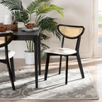 Chaise de salle à manger en bois Mid-Century Modern (Paquet de 2)