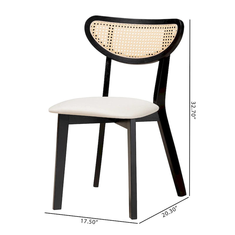 Chaise de salle à manger en bois Mid-Century Modern (Paquet de 2)