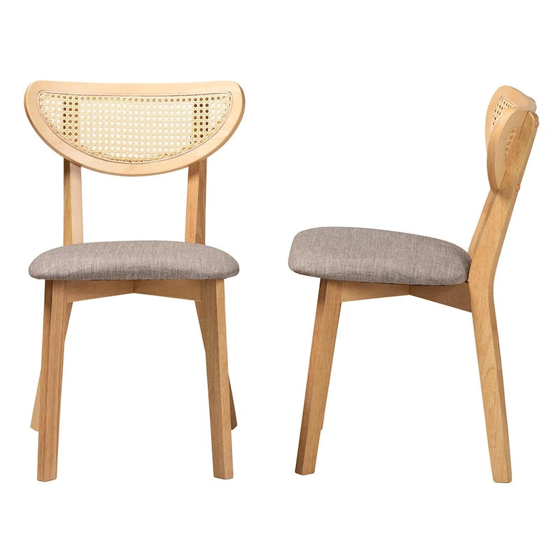 Chaise de salle à manger en bois Mid-Century Modern (Paquet de 2)