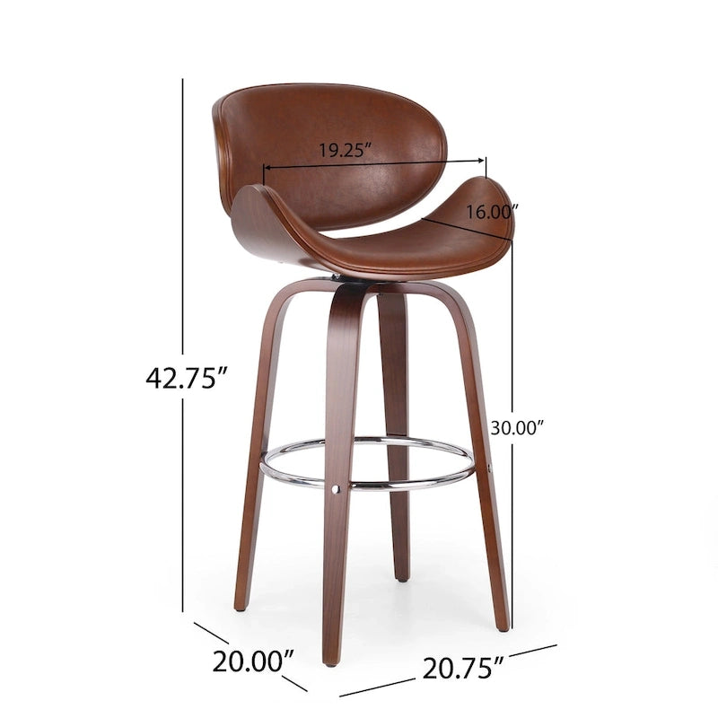 Tabouret de bar pivotant rembourré d'intérieur