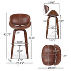 Tabouret de bar pivotant rembourré d'intérieur