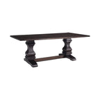 Table à manger rectangulaire en bois, coloris expresso rustique