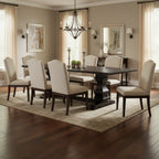 Rectangular Wood Dining Table in Rustic Espresinso