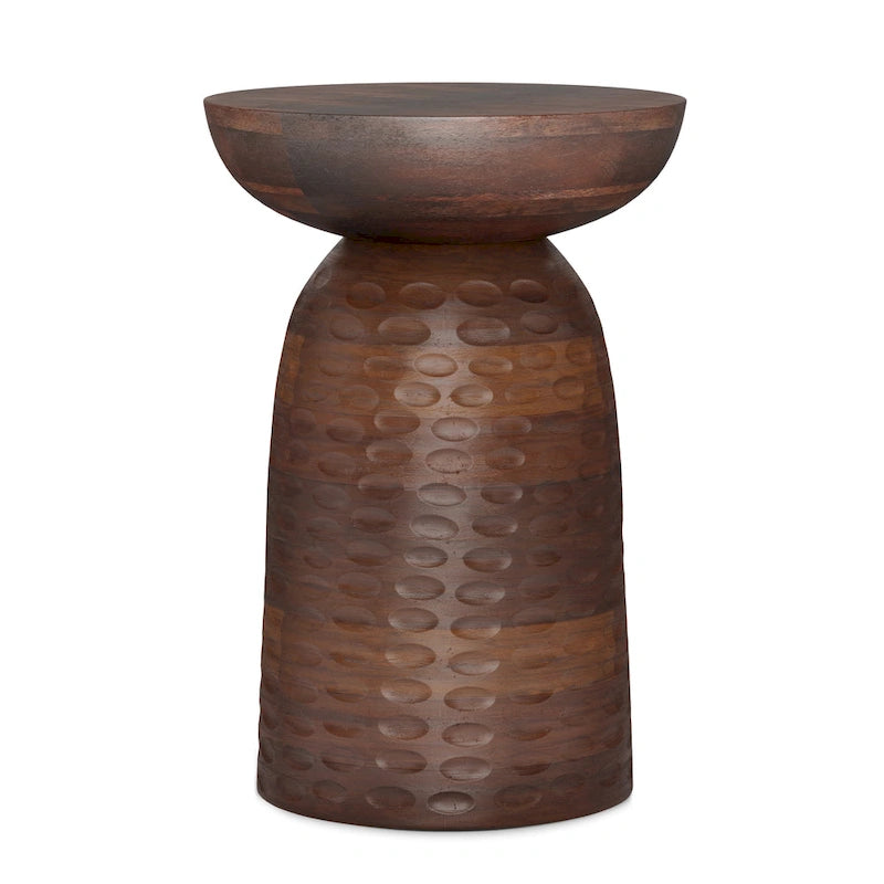 Table d'appoint contemporaine en bois massif de 33 cm de large - 32 P x 32 L x 45 H cm