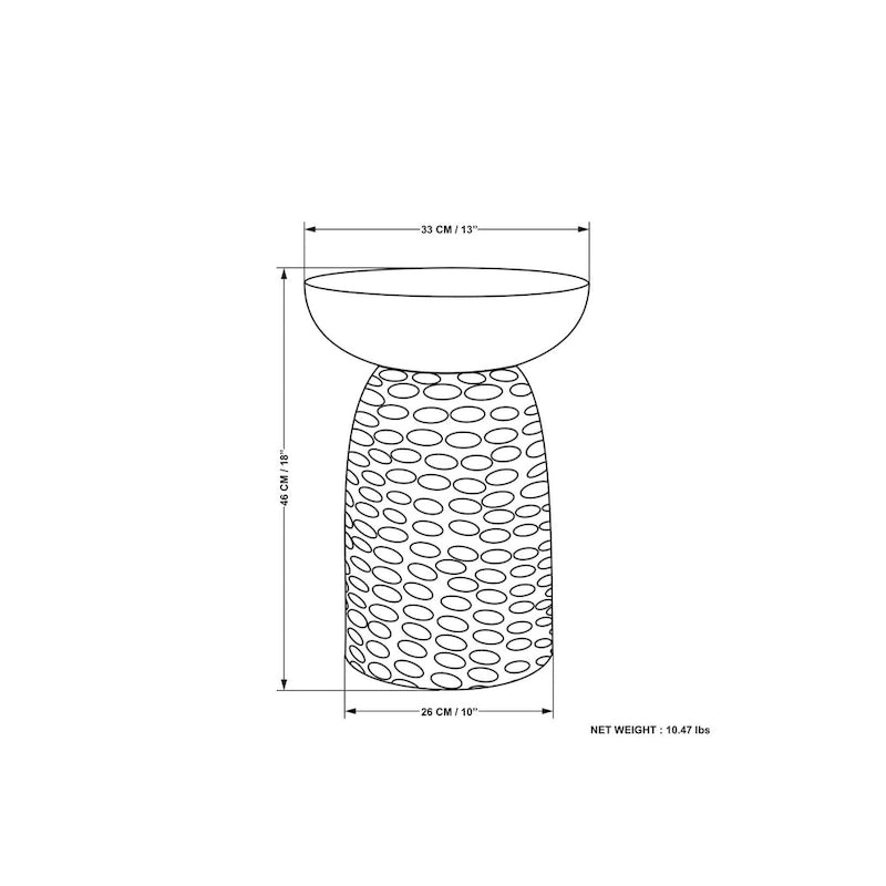 Table d'appoint contemporaine en bois massif de 33 cm de large - 32 P x 32 L x 45 H cm