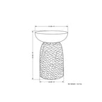 Table d'appoint contemporaine en bois massif de 33 cm de large - 32 P x 32 L x 45 H cm