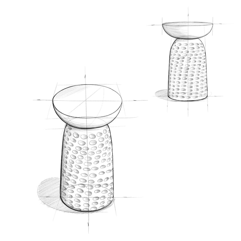 Table d'appoint contemporaine en bois massif de 33 cm de large - 32 P x 32 L x 45 H cm