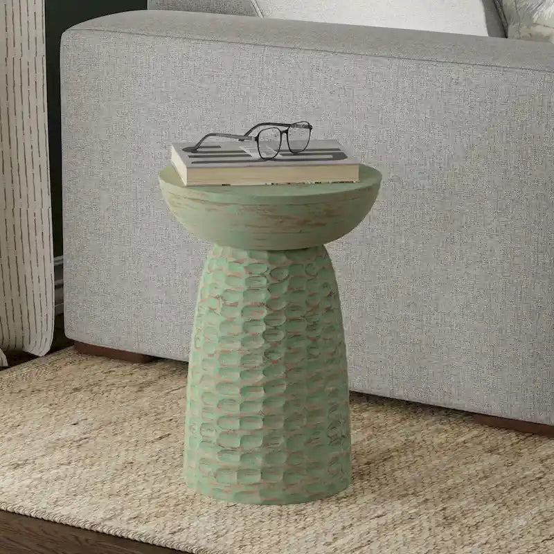 Table d'appoint contemporaine en bois massif de 33 cm de large - 32 P x 32 L x 45 H cm