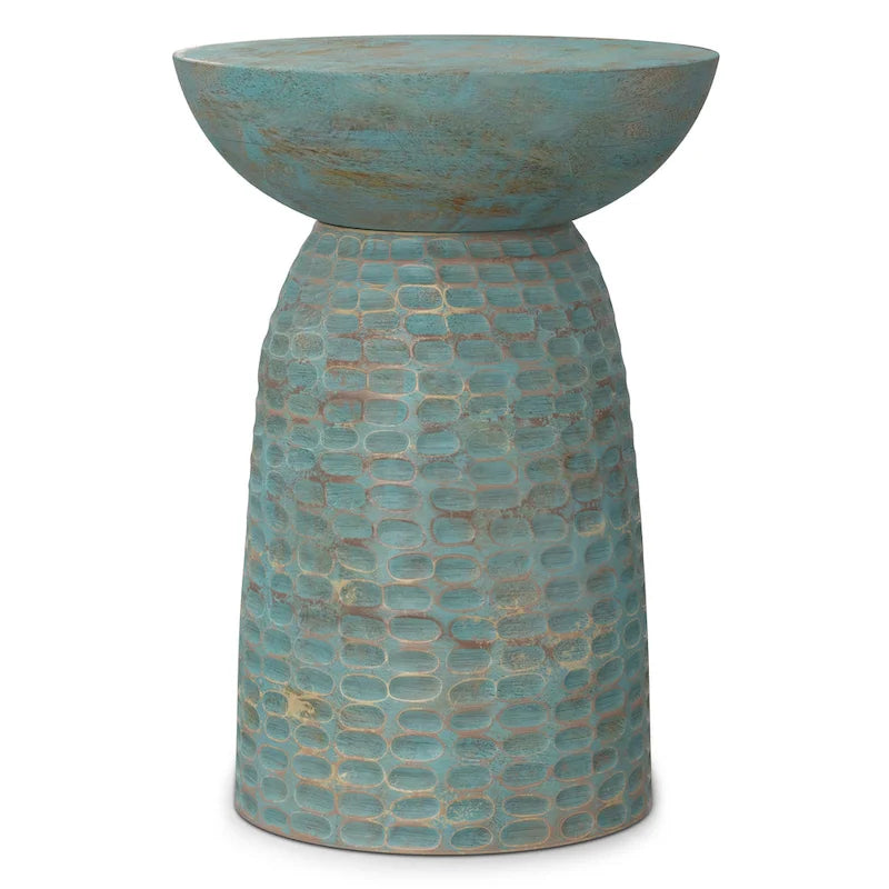 Table d'appoint contemporaine en bois massif de 33 cm de large - 32 P x 32 L x 45 H cm