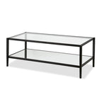 Table basse rectangulaire de 45 de large avec étagère miroir