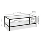 Table basse rectangulaire de 45 de large avec étagère miroir