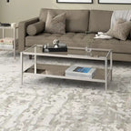 Table basse rectangulaire de 45 de large avec étagère miroir