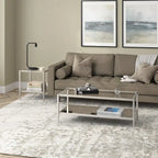 Table basse rectangulaire de 45 de large avec étagère miroir