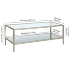 Table basse rectangulaire de 45 de large avec étagère miroir