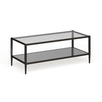Table basse rectangulaire de 45 de large avec étagère miroir