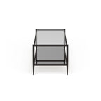 Table basse rectangulaire de 45 de large avec étagère miroir