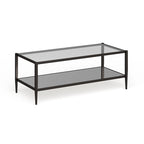 Table basse rectangulaire de 45 de large avec étagère miroir