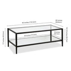 Table basse rectangulaire de 45 de large avec étagère miroir