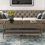 Table basse rectangulaire de 45 de large avec étagère miroir