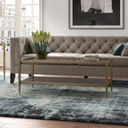Table basse rectangulaire de 45 de large avec étagère miroir