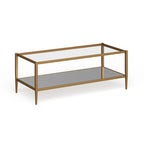 Table basse rectangulaire de 45 de large avec étagère miroir