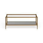 Table basse rectangulaire de 45 de large avec étagère miroir