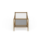 Table basse rectangulaire de 45 de large avec étagère miroir