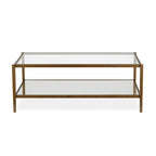 Table basse rectangulaire de 45 de large avec étagère miroir