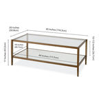 Table basse rectangulaire de 45 de large avec étagère miroir