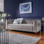 Sièges en Velours Gris "Jewel-tuft" avec Clous Décoratifs