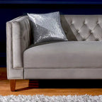 Sièges en Velours Gris "Jewel-tuft" avec Clous Décoratifs