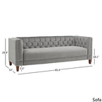 Sièges en Velours Gris "Jewel-tuft" avec Clous Décoratifs
