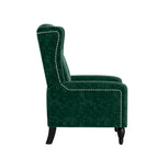 Fauteuil inclinable à dossier haut en velours à pousser