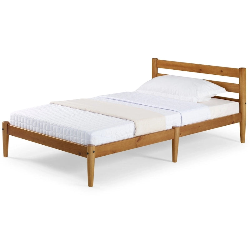 Lit plateforme double de style milieu de siècle