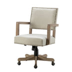 Chaise de bureau moderne pivotante, réglable en hauteur, avec garniture cloutée.