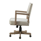 Chaise de bureau moderne pivotante, réglable en hauteur, avec garniture cloutée.