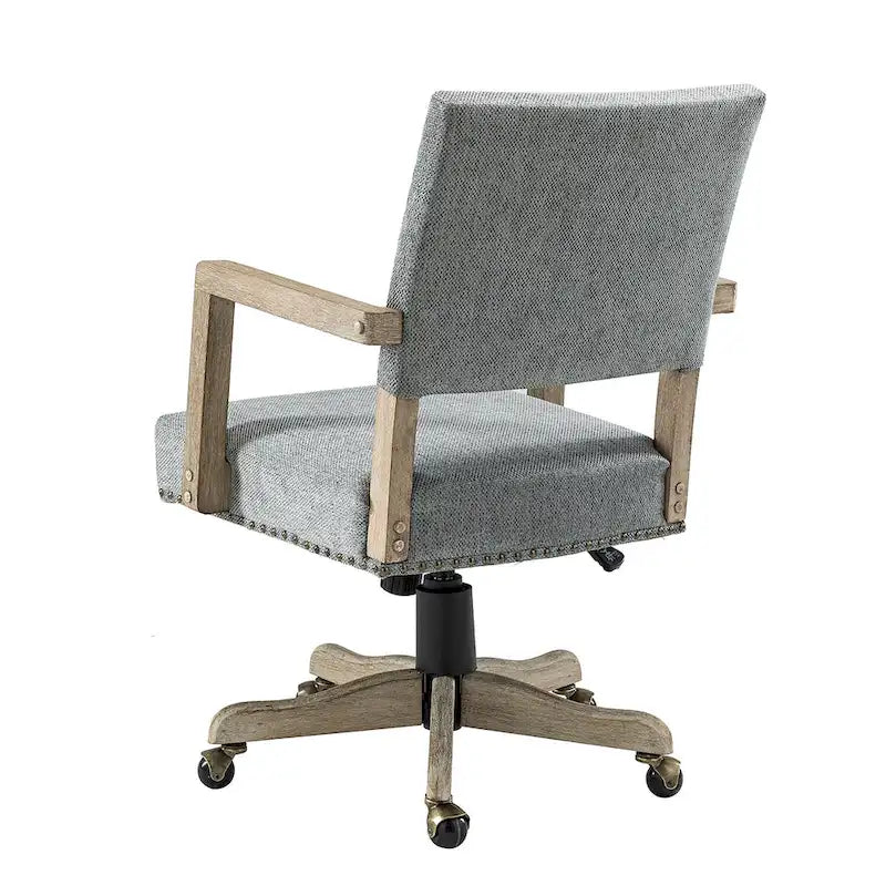 Chaise de bureau moderne pivotante, réglable en hauteur, avec garniture cloutée.