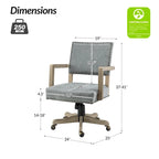 Chaise de bureau moderne pivotante, réglable en hauteur, avec garniture cloutée.