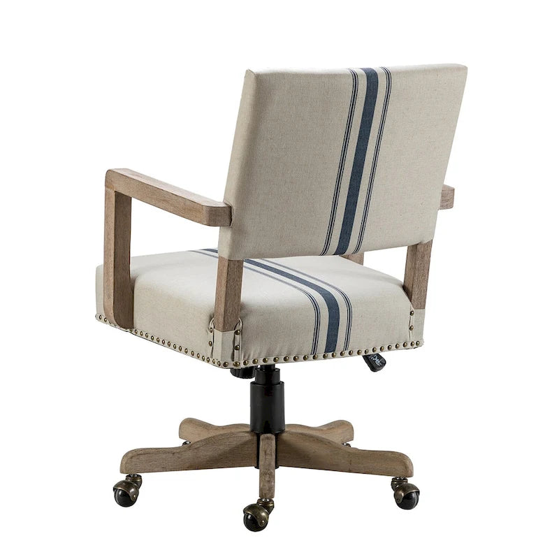 Chaise de bureau moderne pivotante, réglable en hauteur, avec garniture cloutée.