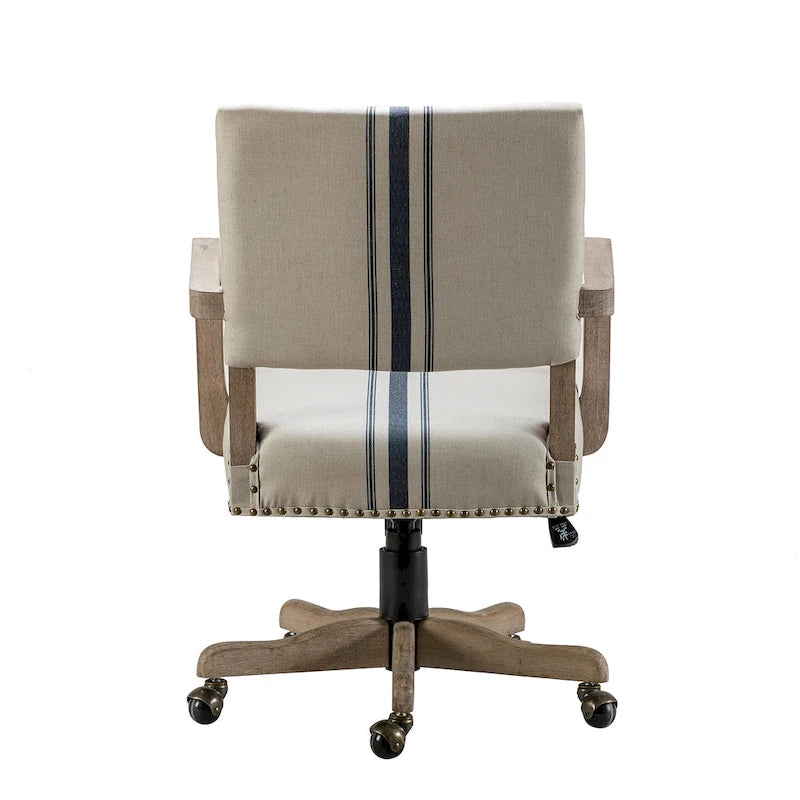 Chaise de bureau moderne pivotante, réglable en hauteur, avec garniture cloutée.