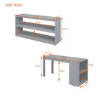 Lit mezzanine pleine grandeur avec bureau escamotable et 3 tiroirs, lit mezzanine en bois avec escalier de rangement et étagères, expresso